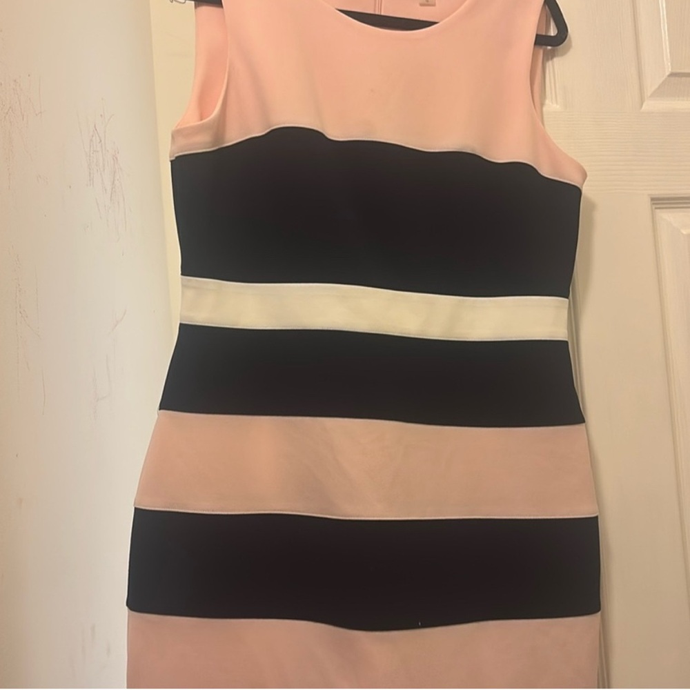 Tommy Hilfiger Black and Pink Sheath Mini Dress